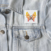 Autism Ribbon Butterfly Vierkante Button 5,1 Cm (In situ)