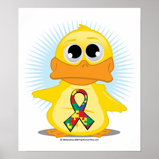 Autism Ribbon Duck Poster (Voorkant)