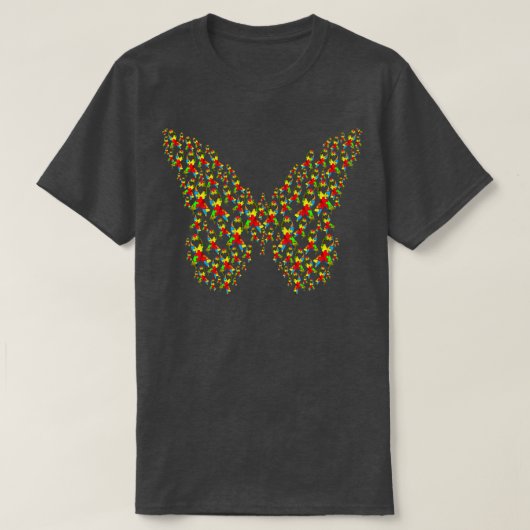 Autism Ribbon Heart Butterfly T-shirt (Design voorkant)