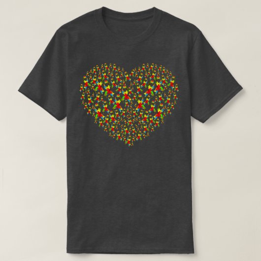 Autism Ribbon Heart T-shirt (Design voorkant)