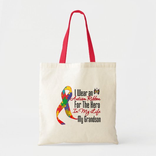 Autism Ribbon Hero in Mijn leven Mijn kleinzoon Tote Bag (Voorkant)