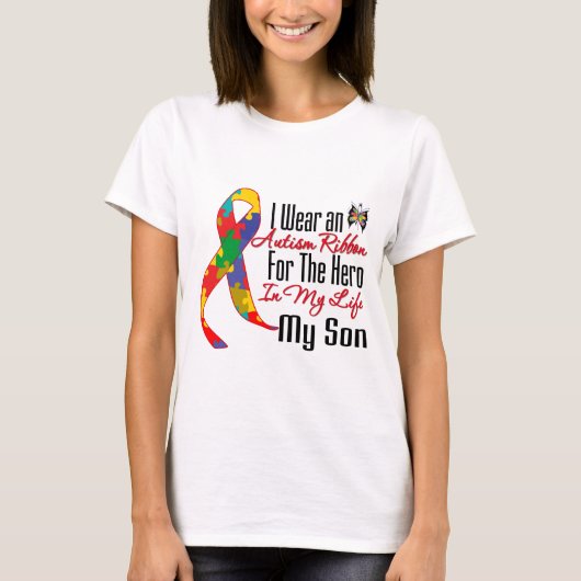 Autism Ribbon Hero in My Life My Son T-shirt (Voorkant)