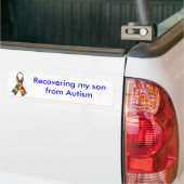autism_ribbon, mijn zoon herstellen van autisme bumpersticker (Op Truck)