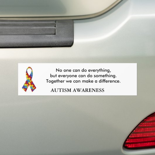 autism_ribbon, niemand kan alles doen, maar... bumpersticker (Op auto)