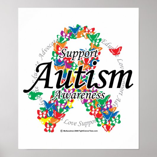 Autism Ribbon of Butterflies Poster (Voorkant)