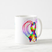 Autism Ribbon op hart: Koffiemok (Voorkant rechts)