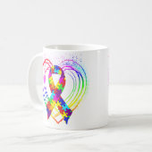 Autism Ribbon op hart: Koffiemok (Voorkant links)