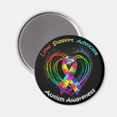 Autism Ribbon op hart: Magneet (Voorkant / Achterkant)