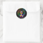 Autism Ribbon op hart: Ronde Sticker (Tas)