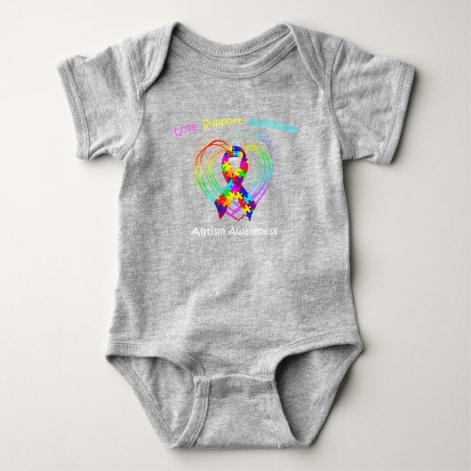 Autism Ribbon op hart T-shirt (Voorkant)