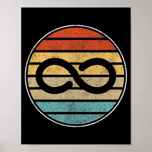 Autism Rights Retro  Infinity - Autism Awar Poster (Voorkant)