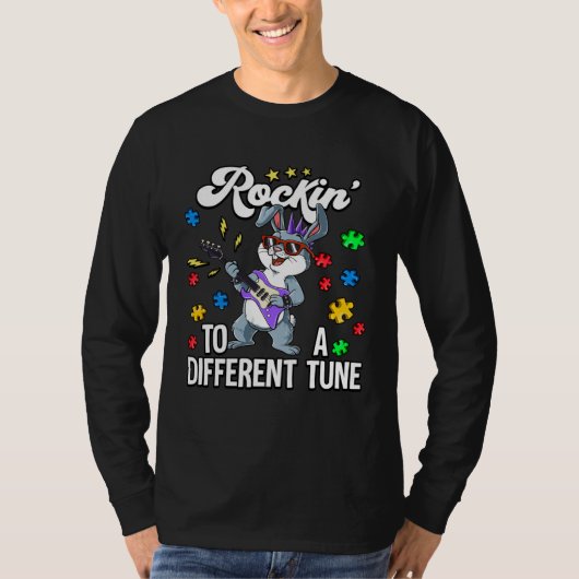 Autism Rockin To A Different Tune T-shirt (Voorkant)