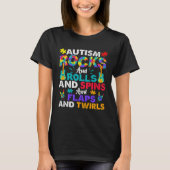 Autism Rocks And Rolls  Autism Awareness Month T-shirt (Voorkant)