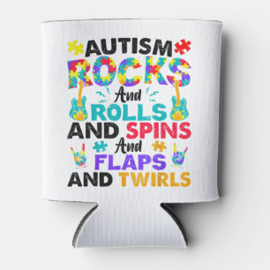 Autism Rocks and Rolls Funny Autism Awareness Mont Blikjeskoeler