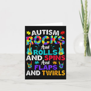 Autism Rocks and Rolls Funny Autism Awareness Mont Kaart