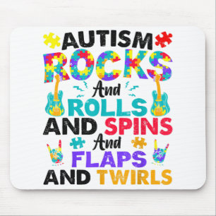 Autism Rocks and Rolls Funny Autism Awareness Mont Muismat