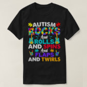 Autism Rocks and Rolls Funny Autism Awareness Mont T-shirt (Design voorkant)