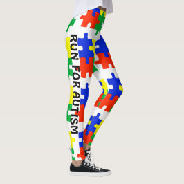 Autism Running Leggings Puzzle Pants Warrior Ma