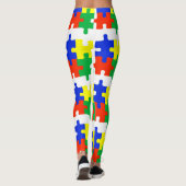 Autism Running Leggings Puzzle Pants Warrior Ma (Achterkant)
