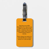 Autism Service Dog ID Badge Bagagelabel (Achterkant verticaal)
