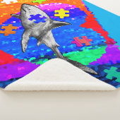 Autism Shark 3 sizes Sherpa Deken (3/4)
