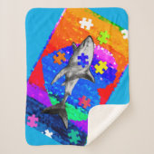Autism Shark 3 sizes Sherpa Deken (Voorkant)