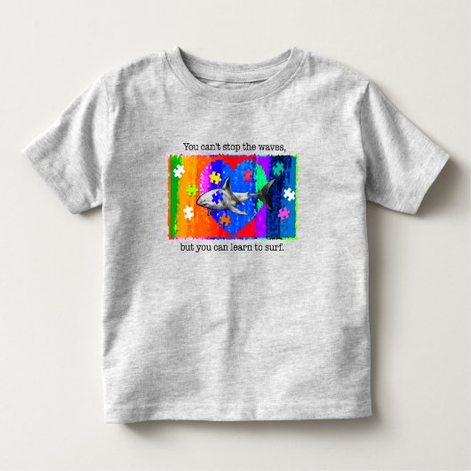 Autism Shark 3T GREY Kinder Shirts (Voorkant)