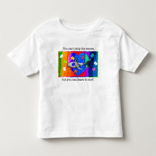 Autism Shark 3T WHITE Kinder Shirts (Voorkant)
