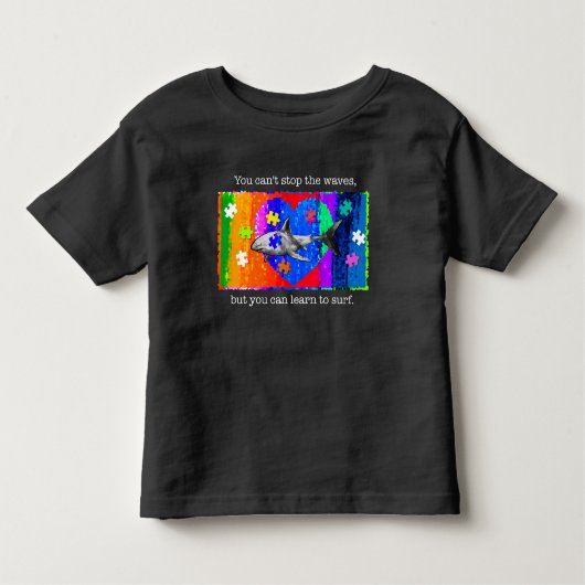 Autism Shark 4T BLACK Kinder Shirts (Voorkant)