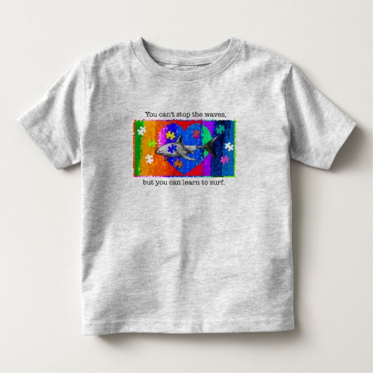 Autism Shark 4T GREY Kinder Shirts (Voorkant)