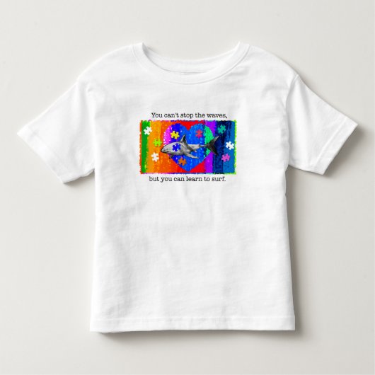 Autism Shark 4T WHITE Kinder Shirts (Voorkant)