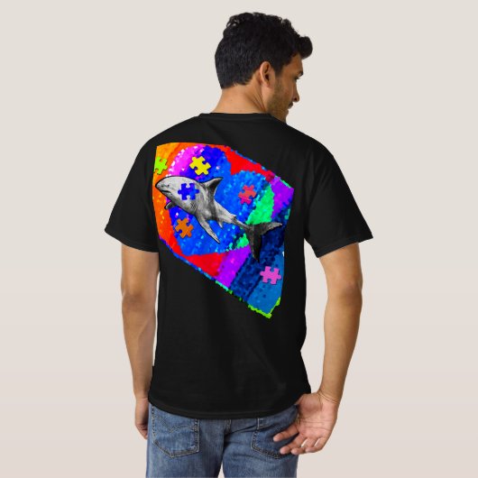 Autism Shark MEN T-shirt (Achterkant volledig)