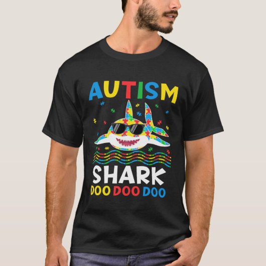Autism Shark Puzzle Awareness Day Cute For Boys Gi T-shirt (Voorkant)