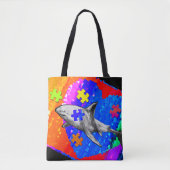Autism Shark Tote Bag (Voorkant)