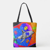 Autism Shark Tote Bag (Achterkant)