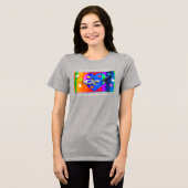 Autism Shark WOMANS GRAY Tri-Blend Shirt (Voorkant volledig)