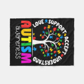 Autism Shirt Love Accepteer Support Autistic Autis Fleece Deken (Voorkant (Horizontaal))