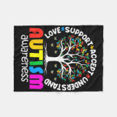 Autism Shirt Love Accepteer Support Autistic Autis Fleece Deken (Voorkant (Horizontaal))