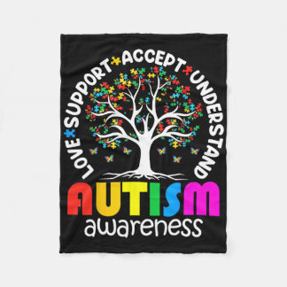 Autism Shirt Love Accepteer Support Autistic Autis Fleece Deken