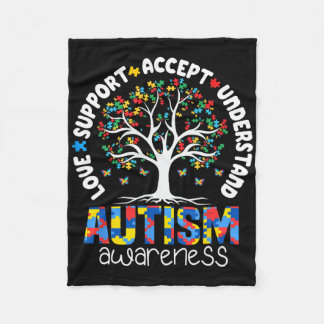 Autism Shirt Love Accepteer Support Autistic Autis Fleece Deken