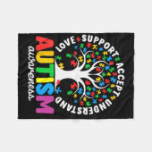 Autism Shirt Love Accepteer Support Autistic Autis Fleece Deken (Voorkant (Horizontaal))
