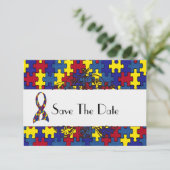 Autism slaat de datum op save the date (Staand voorkant)