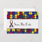 Autism slaat de datum op save the date (Voorkant / Achterkant)