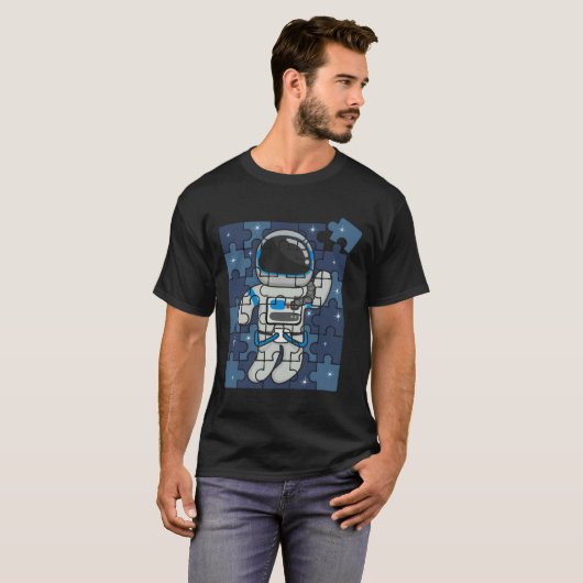 Autism Spaceman Astro Cosmo Space Autism Awareness T-shirt (Voorkant volledig)