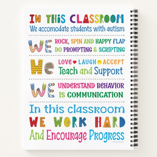 Autism Special Ed Teacher Appreciation Notitieboek (Achterkant)