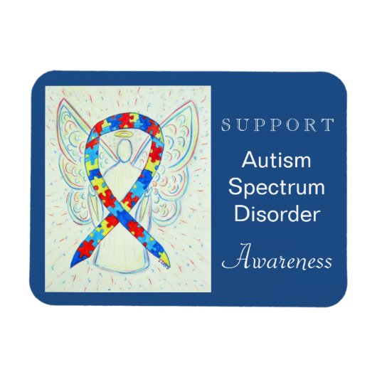 Autism Spectrum Disorder (ASD) Ribbon Angel Magnet Magneet (Horizontaal)
