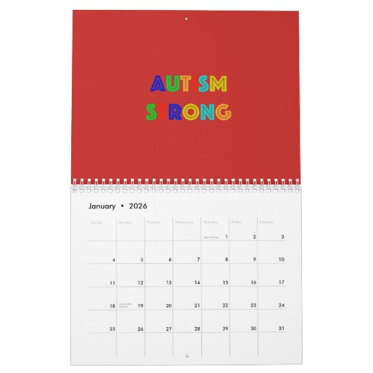 Autism Strong Calendar Kalender (Jan 2026)