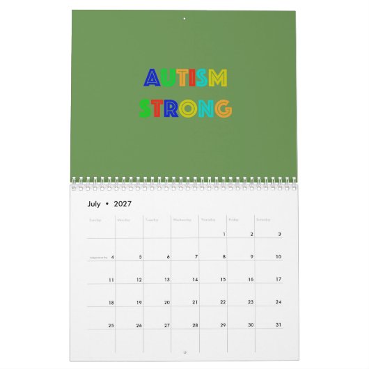Autism Strong Calendar Kalender (Jul 2027)