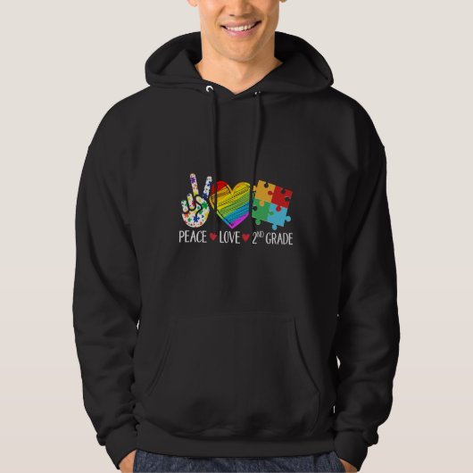 Autism Student Docent Kinder Vredesliefhebber Seco Hoodie (Voorkant)