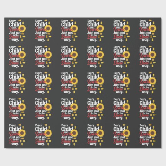 Autism Sunflower Special Education Teacher Cadeaupapier (Vlak)